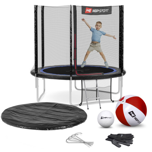 Батут  Hop-Sport 8FT 244 black/blue см с внешней сеткой  - фото №11